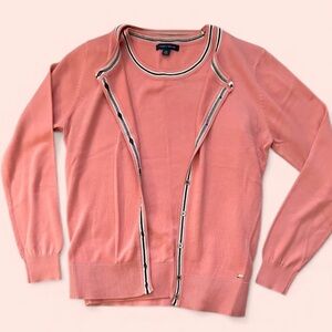 Tommy Hilfiger Women's Contrast-Trim Cardigan & Matching Tank Top